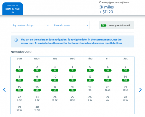 American Airlines AAdvantage Web Special awards 5,000 miles Redmond to New York City