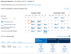 United is offering a ton of availability to French Polynesia