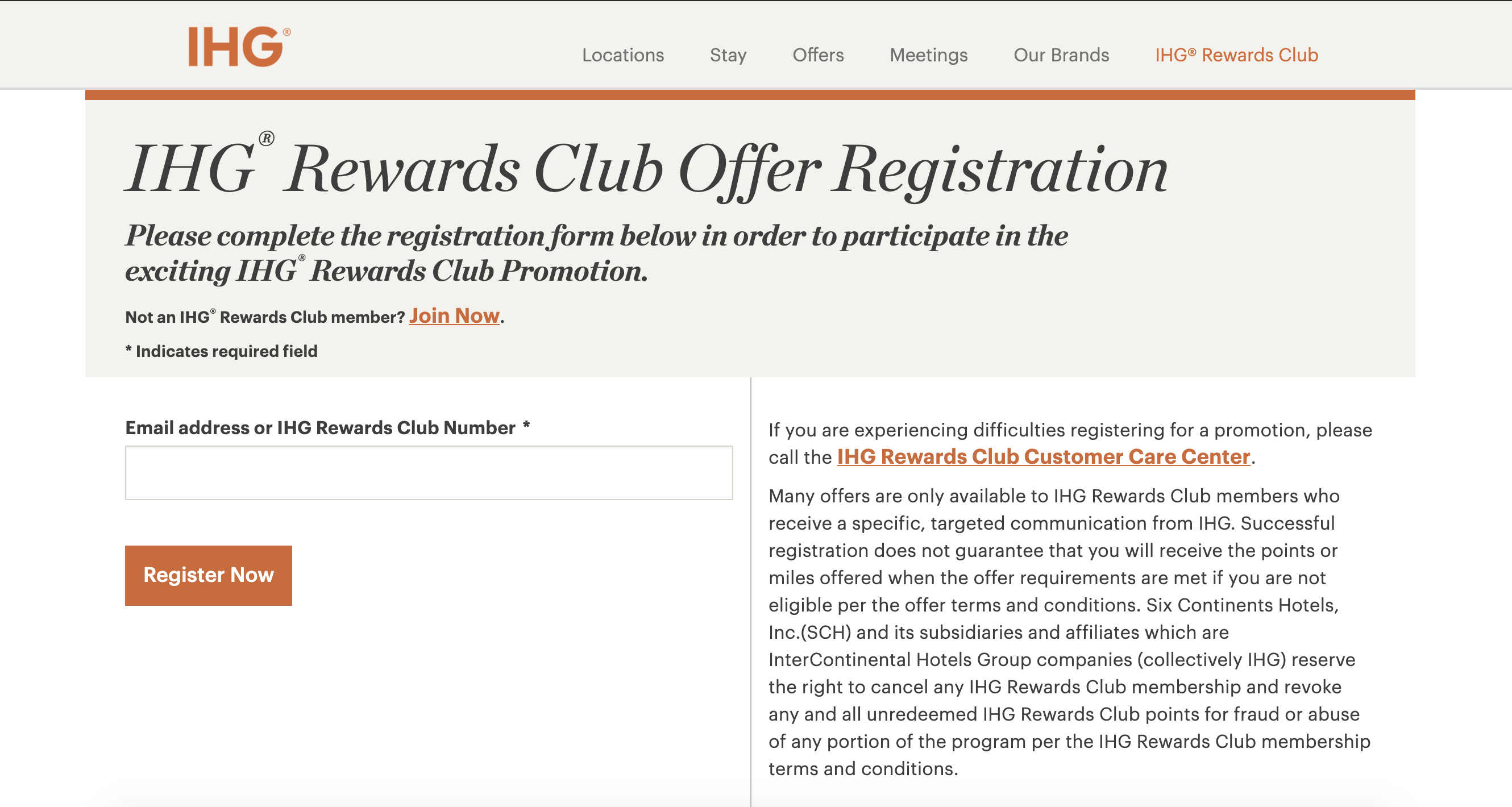 register for IHG rewards offers