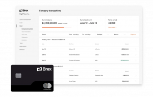 Brex Cash Card transaction dashboard