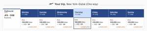 Emirates award search tool using Skywards miles