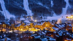 a luxury hotel sit near a ski resort