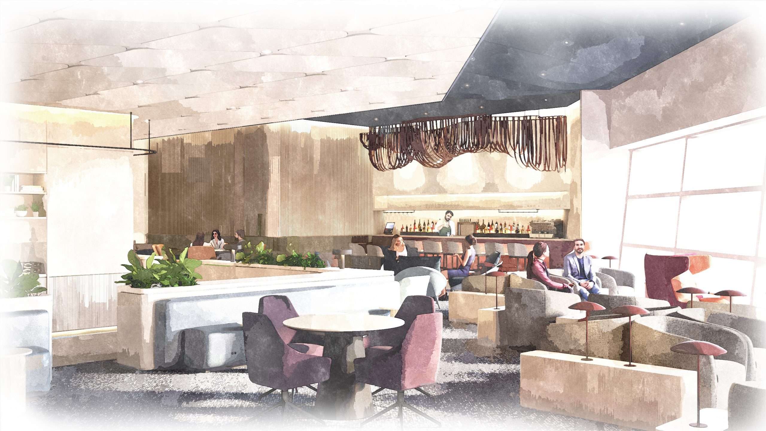 Capital One new airport lounge rendering