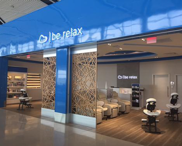 Be Relax Spa entrance at an airport