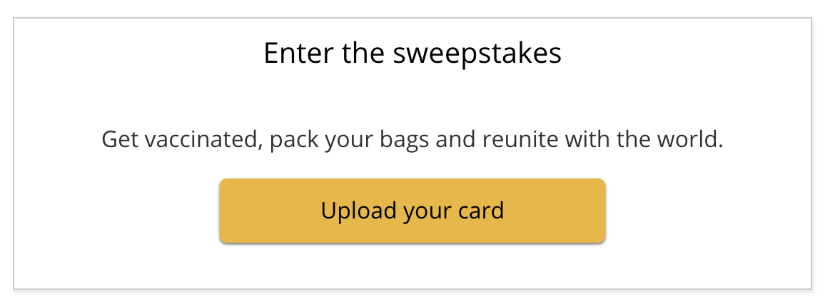 Upload your card to enter to win free United flights for a year