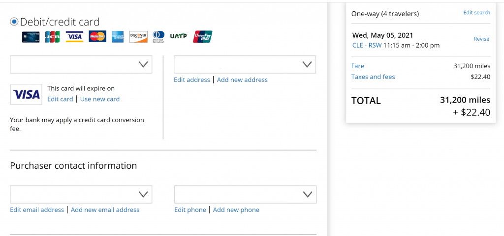 United MileagePlus Award booking