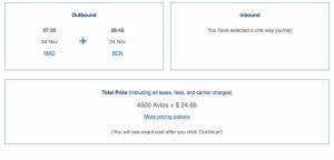 Book a flight from Madrid to Barcelona for 4,500 Capital One Miles during transfer bonus