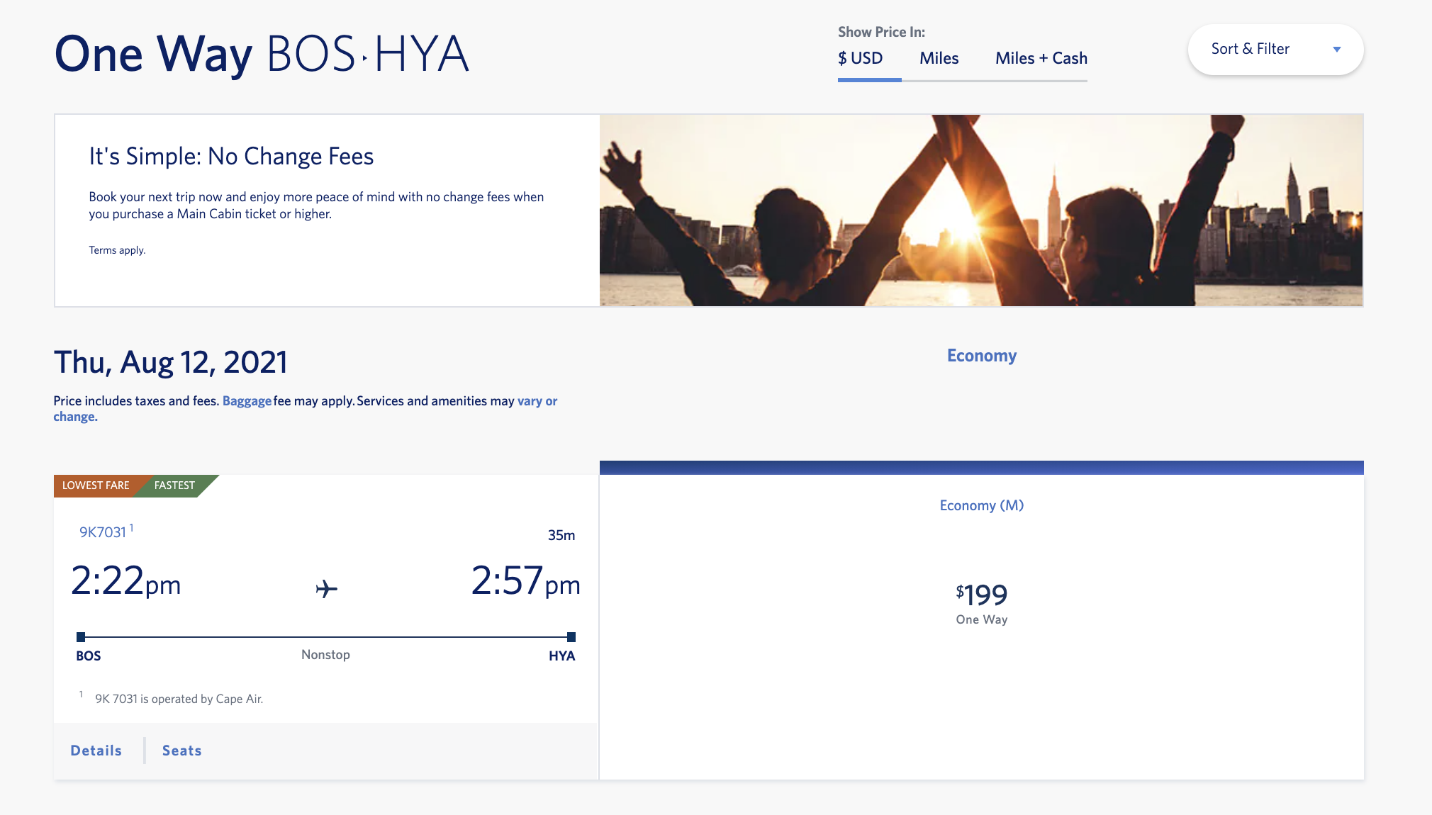 Book Cape Air flights through Delta partnership