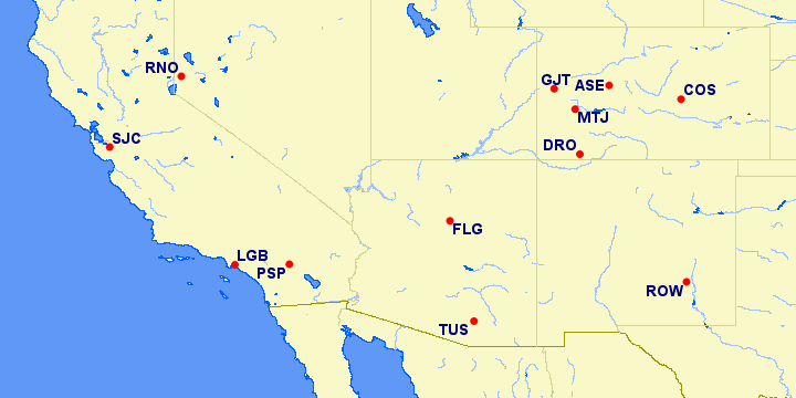 American Airlines Reduced Mileage Awards eligible airports in Southwest for August 2021