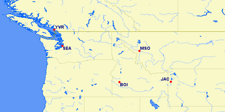 American Airlines Reduced Mileage Awards eligible airports in Northwest for August 2021