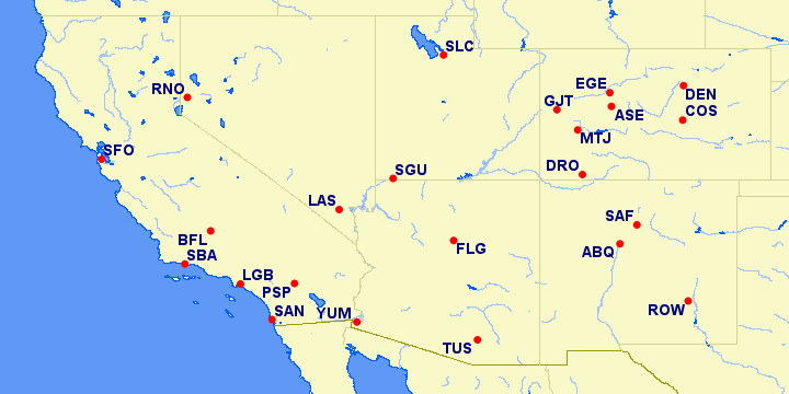 American Airlines Reduced Mileage Awards eligible airports in Southwest for November 2021