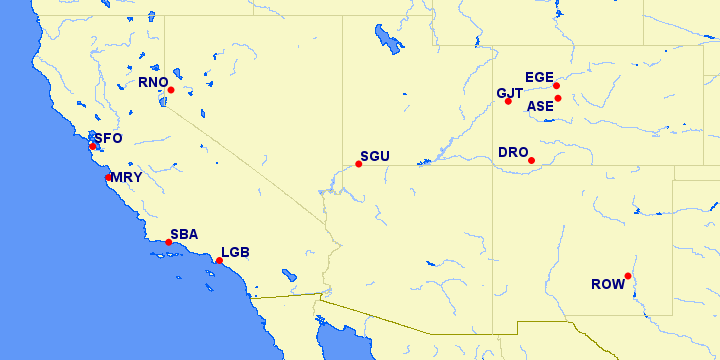 American Airlines Reduced Mileage Awards eligible airports in Southwest for October 2021