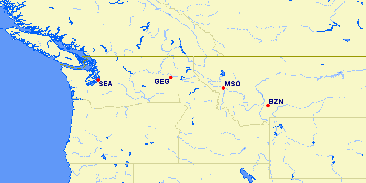 American Airlines Reduced Mileage Awards eligible airports in Northwest for September 2021