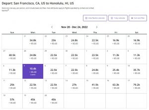 SFO-HNL-United-award-calendar-10400-miles-300x222