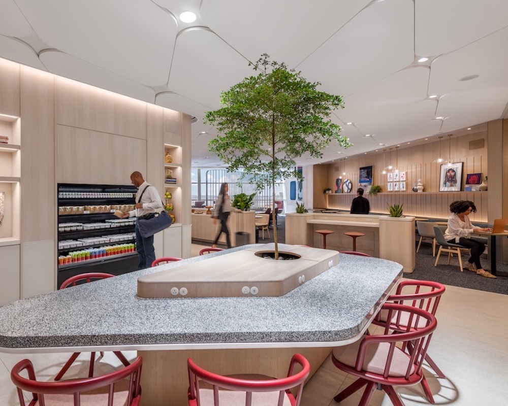 inside the Capital One Lounge in Dallas-Fort Worth