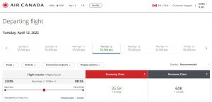 Aeroplan redemption on Air Mauritius