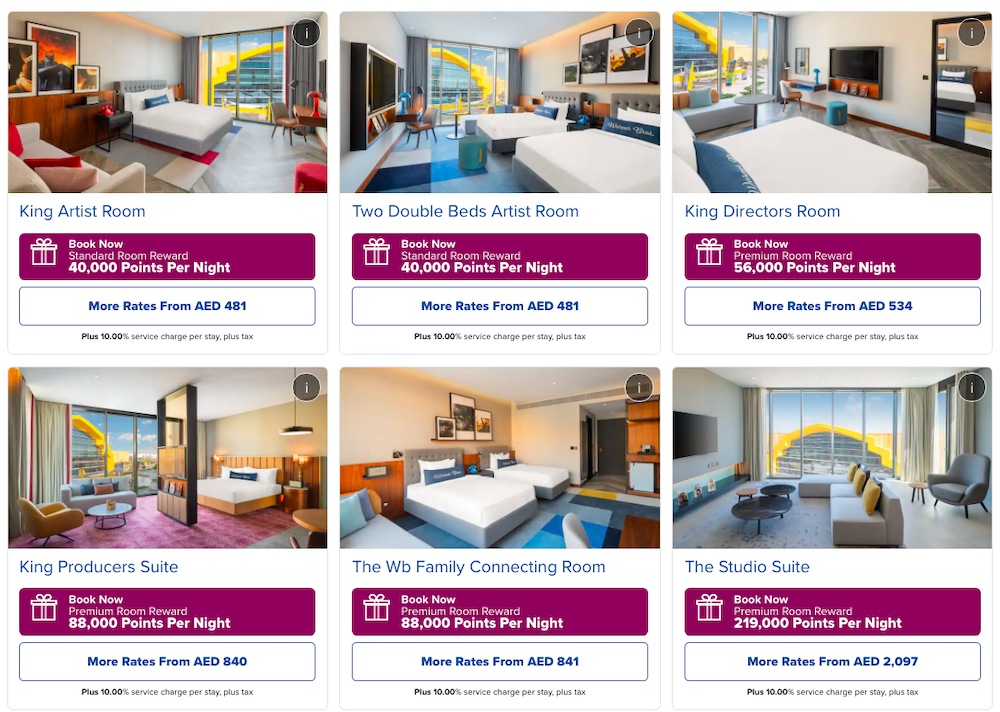 Stay pricing at WB Abu Dhabi, a Hilton Hotel with Warner Brothers theme and free theme park tickets.
