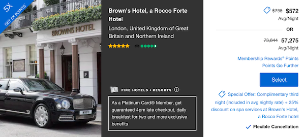 Many hotels in London offered a bonus for this promotion