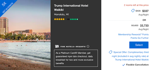 Example of a promotion offer in Hawaii