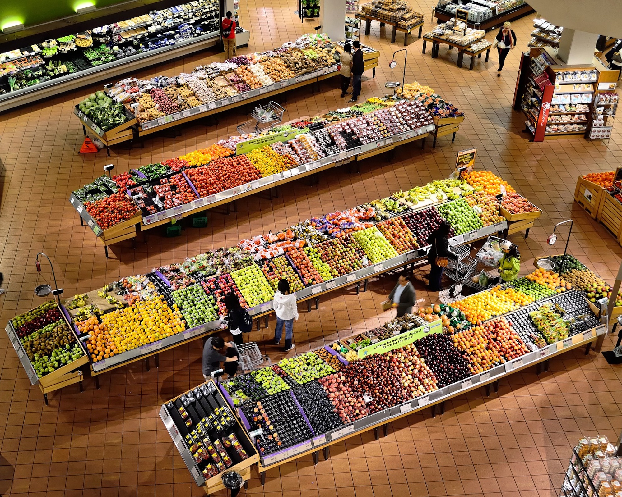Featured image of a grocery store, view from top down