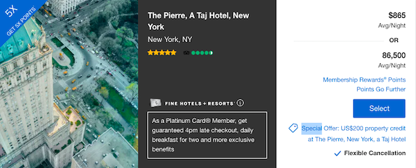 Example of a promotion offer in New York City