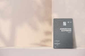 Image of new debit card for American Express checking account