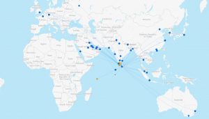 Route map for SriLankan Airlines