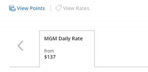 screenshot showing no private sale rate applicable at the Delano Las Vegas, an MGM property