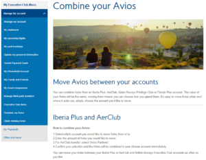 Screenshot showing the option to combine British Airways with Iberia and AerClub