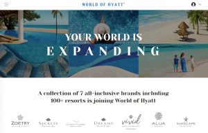 Hyatt landing page about AMR Collection all-inclusive resorts
