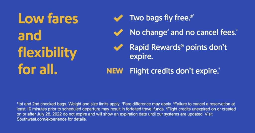 Southwest Flight Credits Will No Longer Expire