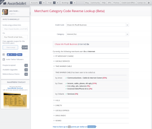 AwardWallet Merchant Reverse Lookup
