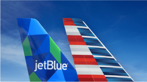 American Airlines JetBlue tails