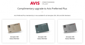 Avis Preferred Plus for Aeroplan elites