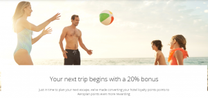 Convert Hotel points to Air Canada 20% bonus