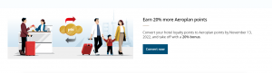 hotel aeroplan transfer bonus