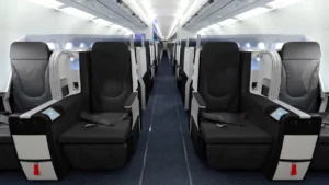 Use TrueBlue Points to Fly JetBlue Mint, as seen in this cabin photo