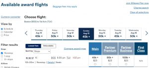 Alaska Mileage Plan award on El Al Boston to Tel Aviv