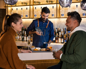 Guests at the Chase Sapphire Lounge by The Club Hong Kong International Airport
