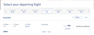 JetBlue $49 flights