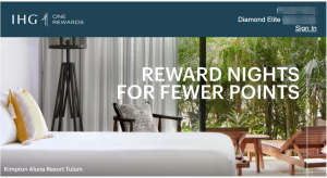 IHG Reward Night Flash Sale banner
