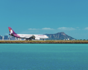 Hawaiian Airlines A330 taxiing in HNL.