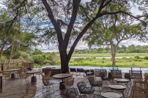 The Protea Kruger Gate deck and pool which overlooked Kruger National Park.