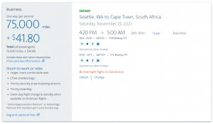 Seattle to Cape Town South Africa in Qatar Qsuite