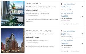 other Calgary hotels bookable through Air Miles Hotels