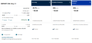 United EWR to LHR for 60k plus taxes and fees