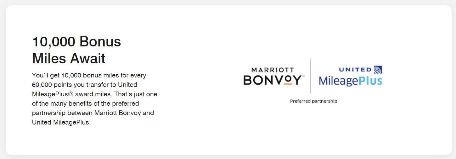 Marriott/United preferred partnership banner.