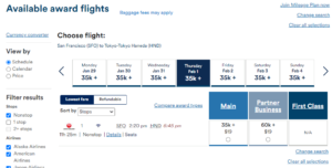 Alaska Mileage Plan award from San Francisco to Tokyo on Japan Airlines after devaluation