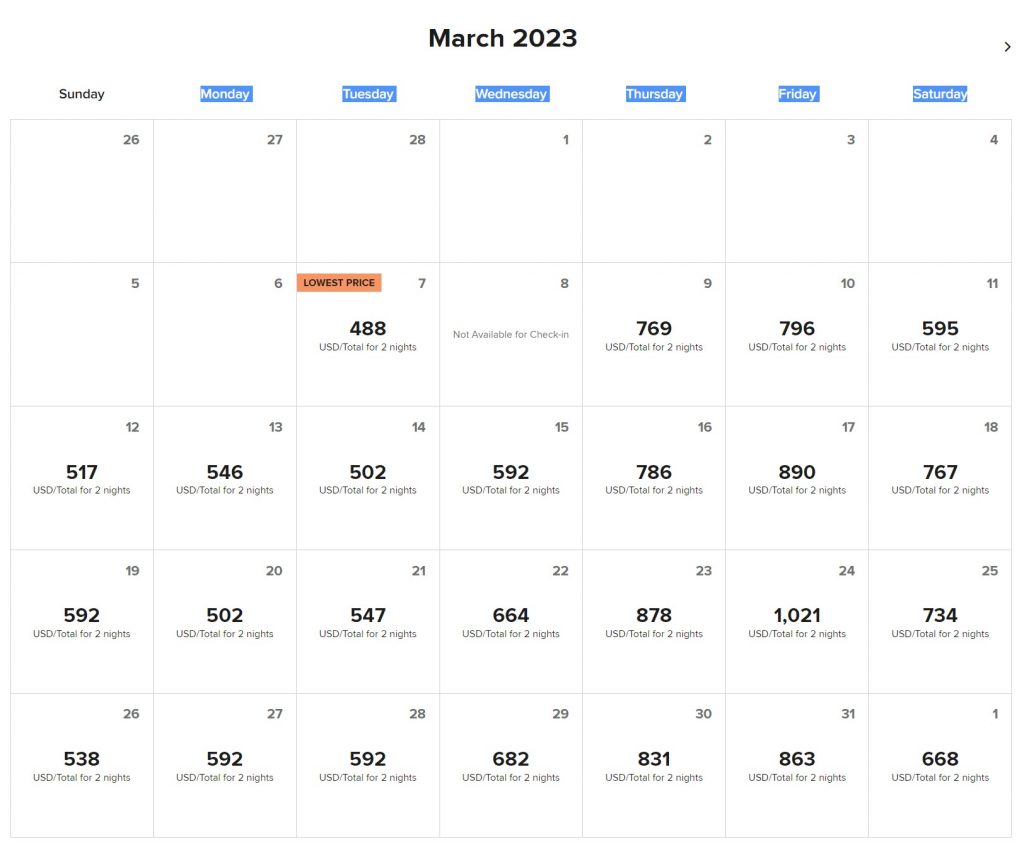 The Advenire March Prices