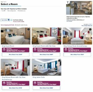 Hilton Honors award booking room rate comparisons